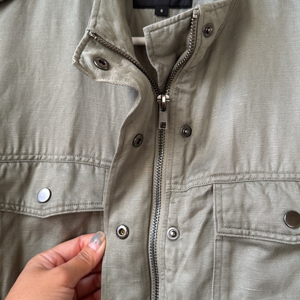 ASO Rails Collin’s Utility Sage Green Jacket Lyocell-Linen Blend Small - Picture 8 of 14
